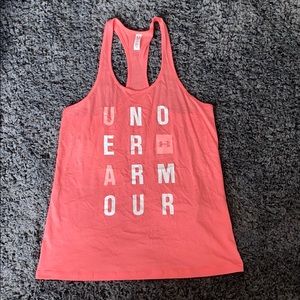 small pink underarmour tank top